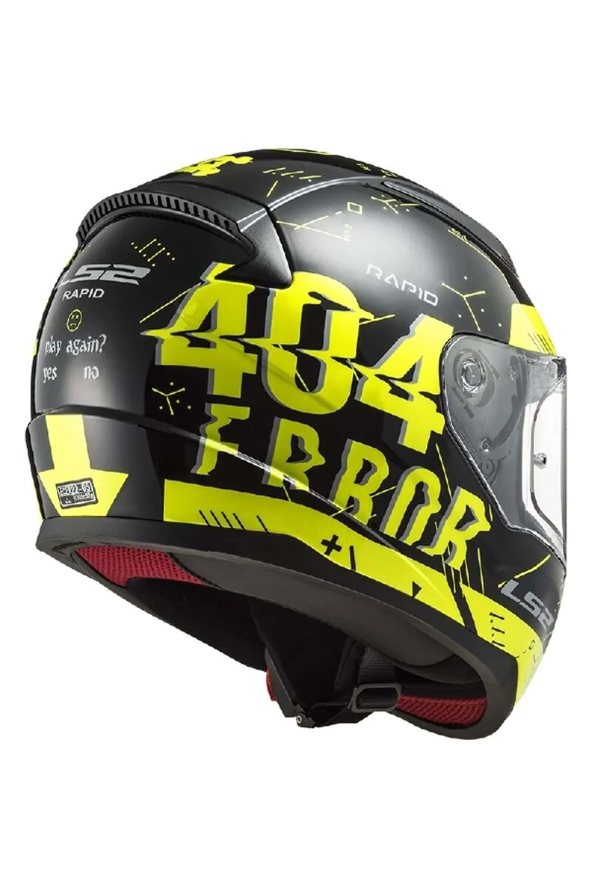 LS2 RAPID PLAYER NEON SARI-SİYAH KASK